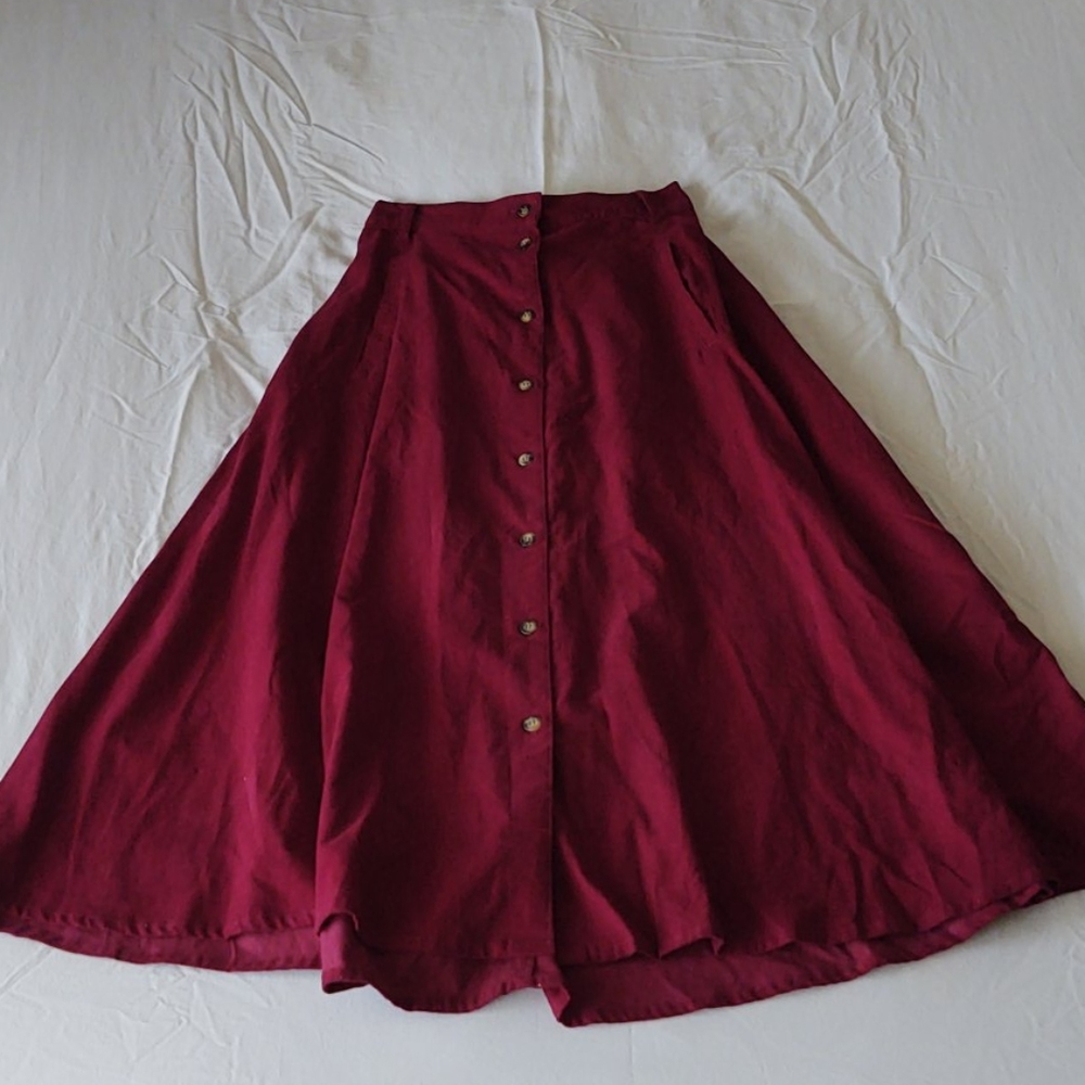Mini Wale corduroy midi skirt (pockets!)